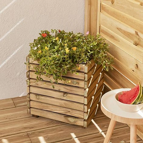Cerland Horizon Outdoor Square Wooden Planter Tall 40cm 3 Cerland Horizon Outdoor Square Wooden Planter Tall 40cm