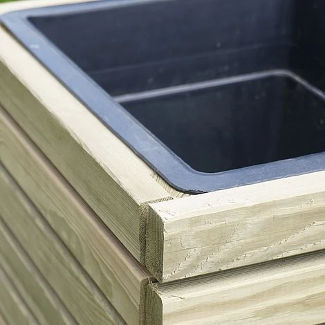 Cerland Horizon Outdoor Square Wooden Planter Tall 40cm 5 Cerland Horizon Outdoor Square Wooden Planter Tall 40cm - Image 3