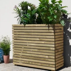 Cerland Horizon Outdoor Rectangular Wooden Planter Tall 90cm -FruitHaven Shop 004033 AMB HD