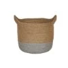 Geilo Jute Grey Lined Basket H27Cm D28Cm 1 Geilo Jute Grey Lined Basket H27Cm D28Cm -FruitHaven Shop 165313