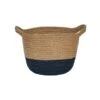 Geilo Jute Navy Lined Basket H27Cm D28Cm 2 Geilo Jute Navy Lined Basket H27Cm D28Cm -FruitHaven Shop 165343