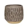 Arles Leaf Embossed Mocha Planter H20Cm D22Cm 1 Arles Leaf Embossed Mocha Planter H20Cm D22Cm -FruitHaven Shop ALEMP22