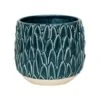 Arles Leaf Embossed Teal Planter H20Cm W22Cm -FruitHaven Shop ALETP22
