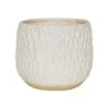 Arles Leaf Embossed White Planter H17Cm W18Cm