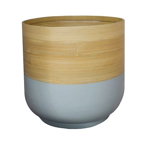 Bamboo Grey Planter D28Cm 3 Bamboo Grey Planter D28Cm