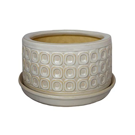 Bonsai Planter Cream White D20Cm 3 Bonsai Planter Cream White D20Cm