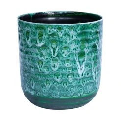 Emerald Reactive Glaze Planter H21Cm D21Cm