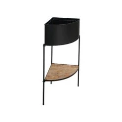 Featured Products 1 Indoor Kensington Metal Corner Planter Stand In Black H76Cm W30Cm