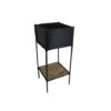 Indoor Kensington Metal Square Planter Stand In Black H76Cm W30Cm