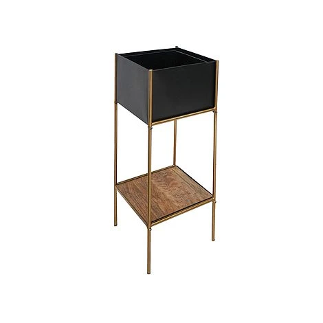 Indoor Kensington Metal Square Planter Stand In Gold H76Cm W30Cm 3 Indoor Kensington Metal Square Planter Stand In Gold H76Cm W30Cm