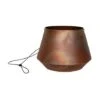 Indoor Soho Aged Copper Hanging Planter With Leather Strap H15Cm D21Cm -FruitHaven Shop ISACHPLS21