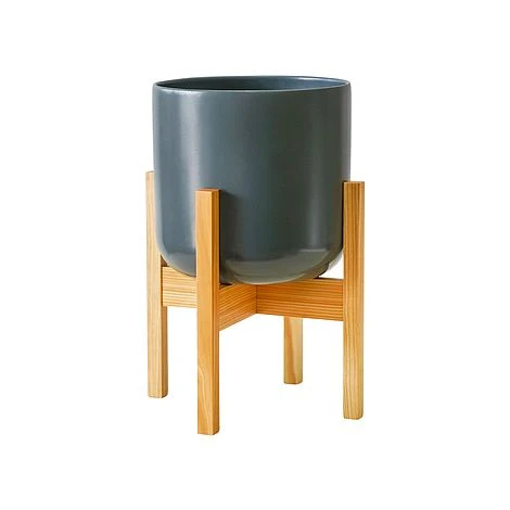 Lisbon Pot And Stand Charcoal D26Cm 3 Lisbon Pot And Stand Charcoal D26Cm