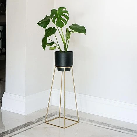 Minimo Plant Stand In Gold H40Cm D21Cm 3 Minimo Plant Stand In Gold H40Cm D21Cm