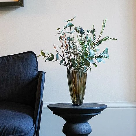 Mocha Rippled Glass Vase H25Cm W14.5Cm 4 Mocha Rippled Glass Vase H25Cm W14.5Cm - Image 2