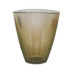 Mocha Ribbed Vase H24.5Cm W21.5Cm