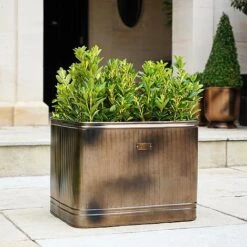 Outdoor Hampton Rectangular Copper Metal Planter H38Cm W50Cm -FruitHaven Shop OHRCMP50 1