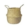 Seagrass Chevron White Lined Basket Medium H30Cm D35Cm 1 Seagrass Chevron White Lined Basket Medium H30Cm D35Cm -FruitHaven Shop SCWB35