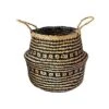 Seagrass Tribal Black Lined Basket Medium H30Cm D35Cm 2 Seagrass Tribal Black Lined Basket Medium H30Cm D35Cm -FruitHaven Shop STBB35