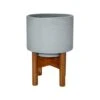 Vigo Concrete Grey Planter With Stand 19cm -FruitHaven Shop VCGPS19