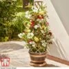 Wooden Barrel Effect Tower Pot 2 Wooden Barrel Effect Tower Pot -FruitHaven Shop WOOD KB0330 F